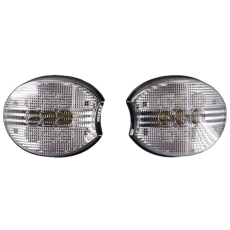 Aic Replacement Parts Outer Grille Flood Beam LED Light Kit Fits John Deere Tractors, 2200 Lumens HR205361 KIT-HYC